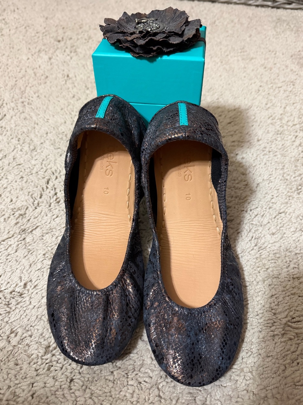Tieks by Gavrieli Ember Leather Ballet Flats Size 10 EUC